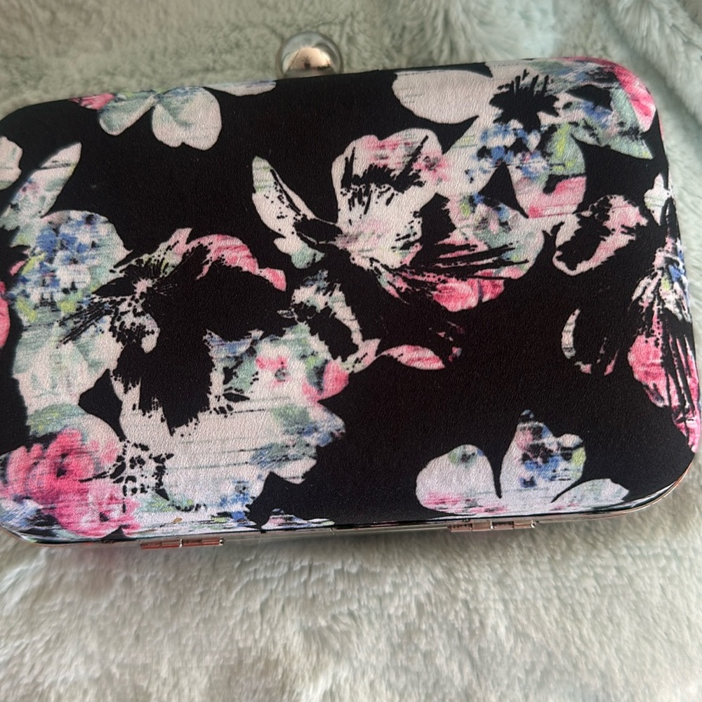 NWT White House Black Market Floral Clutch